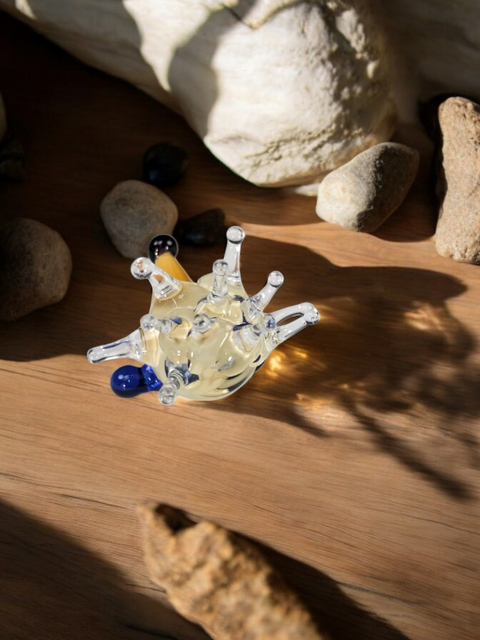 Ivory Porcupine Figurine, Mini Glass Murano Quality Lampworking Glass Figurine, Hand Made In Ukraine, A Great Addition To Your Collection