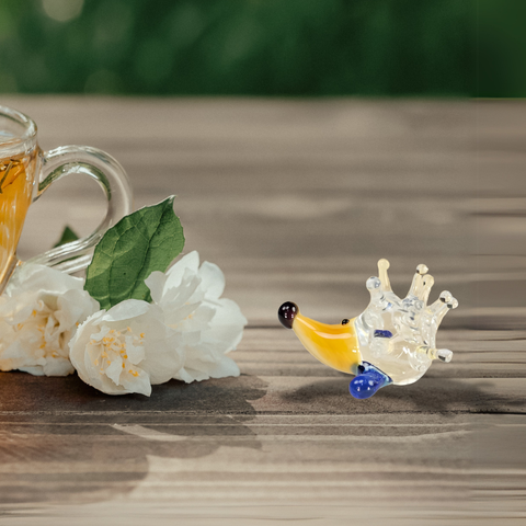 Glass porcupine mini figurine