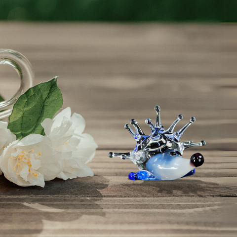 Glass porcupine mini figurine