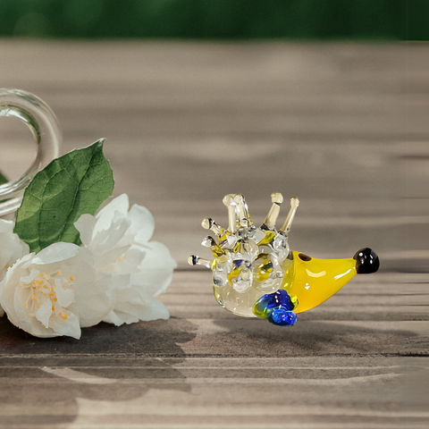 Glass porcupine mini figurine