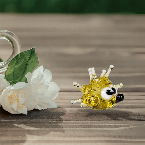 Glass sea urchin mini figurine