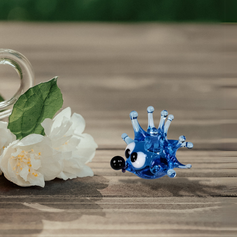 Glass sea urchin mini figurine