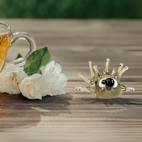 Glass sea urchin mini figurine