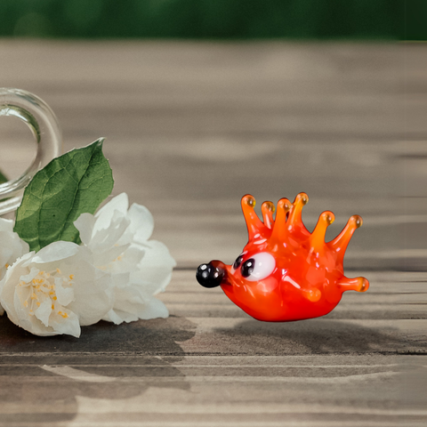 Glass sea urchin mini figurine