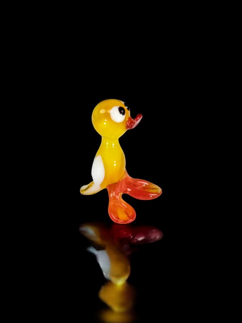 Duck Figurine, Mini Glass Murano Quality Lampworking Glass Figurine, Hand Made In Ukraine, A Great Addition To Your Collection