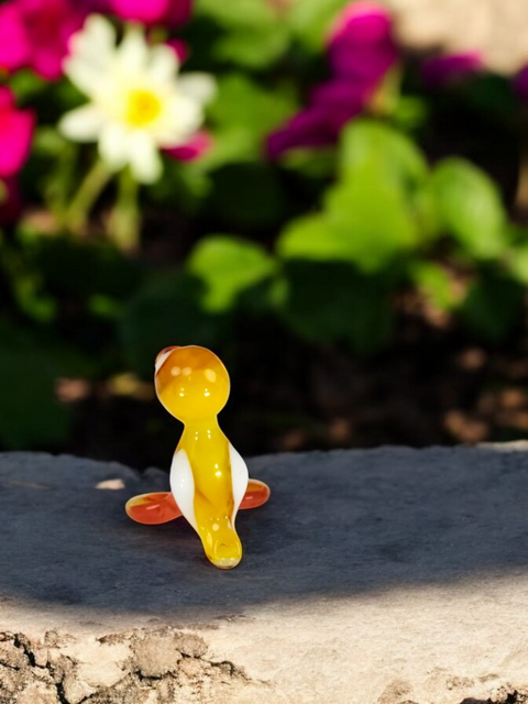 Duck Figurine, Mini Glass Murano Quality Lampworking Glass Figurine, Hand Made In Ukraine, A Great Addition To Your Collection