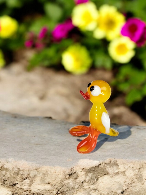 Duck Figurine, Mini Glass Murano Quality Lampworking Glass Figurine, Hand Made In Ukraine, A Great Addition To Your Collection