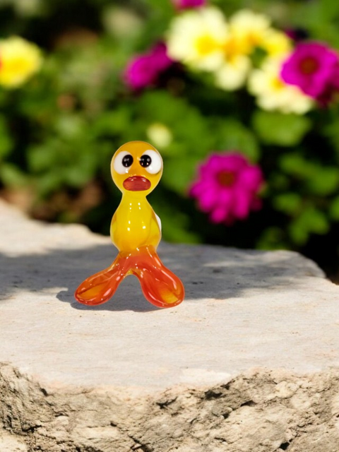 Duck Figurine, Mini Glass Murano Quality Lampworking Glass Figurine, Hand Made In Ukraine, A Great Addition To Your Collection
