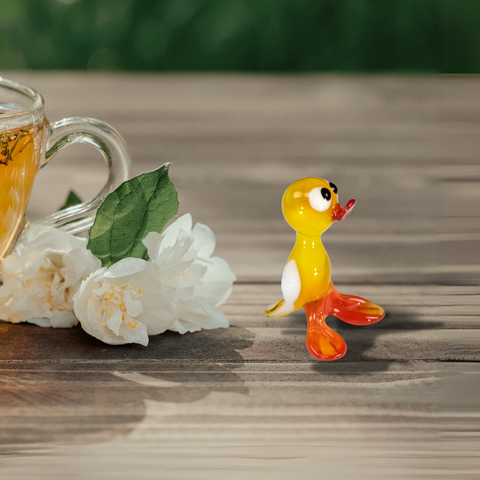 Glass duck mini figurine
