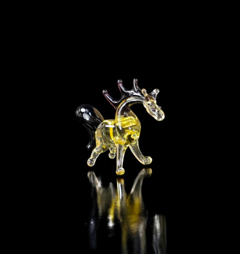 Amber Horse Figurine, Mini Glass Murano Quality Lampworking Glass Figurine, Hand Made In Ukraine, A Great Addition To Your Collection
