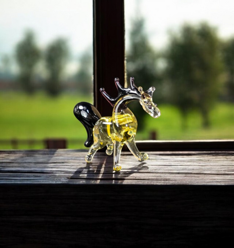Amber Horse Figurine, Mini Glass Murano Quality Lampworking Glass Figurine, Hand Made In Ukraine, A Great Addition To Your Collection