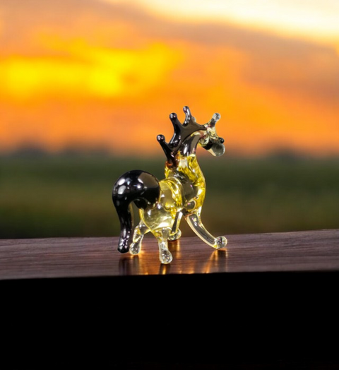 Amber Horse Figurine, Mini Glass Murano Quality Lampworking Glass Figurine, Hand Made In Ukraine, A Great Addition To Your Collection