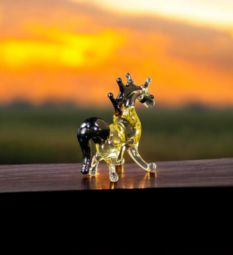 Amber Glass Horse Figurine, Handmade Murano Quality Design - Small