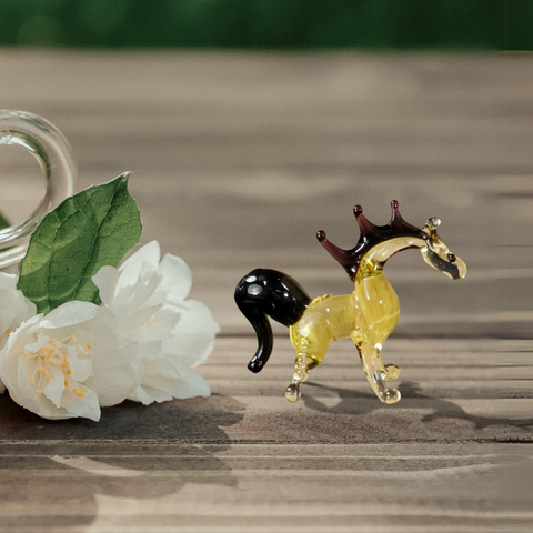 Glass horse mini figurine