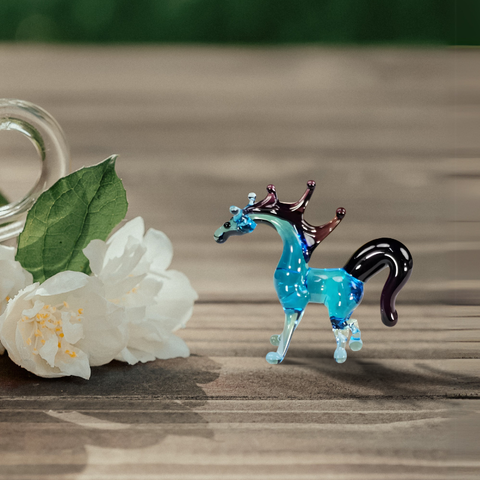 Glass horse mini figurine