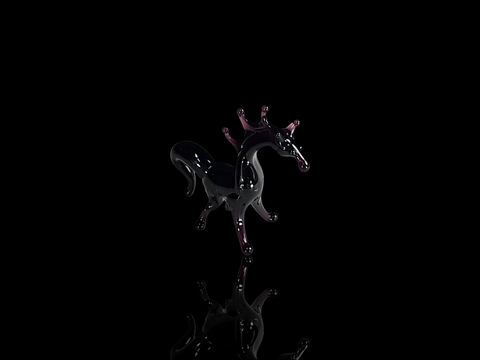 Black Horse Figurine, Mini Glass Murano Quality Lampworking Glass Figurine, Hand Made In Ukraine, A Great Addition To Your Collection