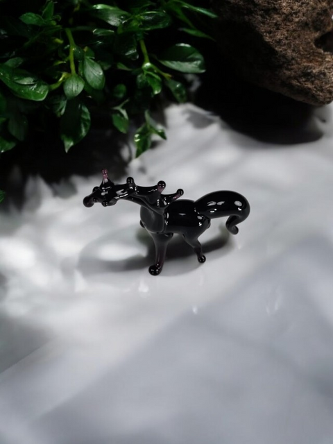 Black Horse Figurine, Mini Glass Murano Quality Lampworking Glass Figurine, Hand Made In Ukraine, A Great Addition To Your Collection