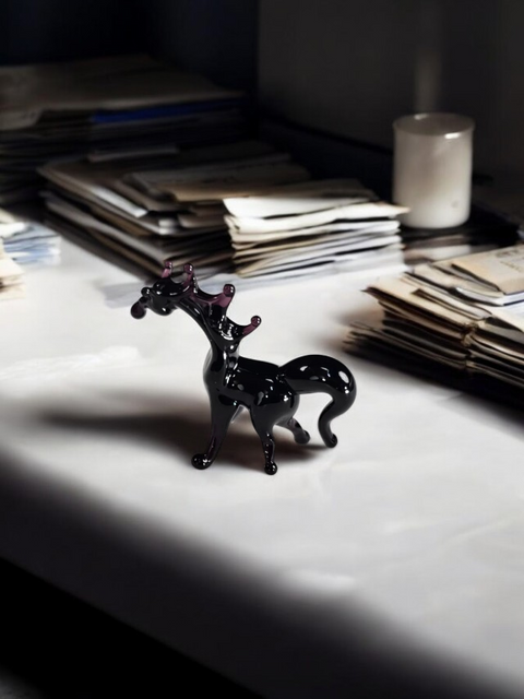 Black Horse Figurine, Mini Glass Murano Quality Lampworking Glass Figurine, Hand Made In Ukraine, A Great Addition To Your Collection