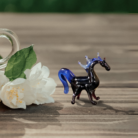 Glass horse mini figurine