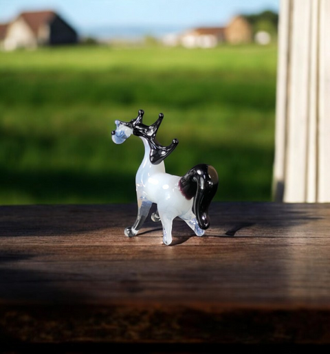 White Horse Figurine, Mini Glass Murano Quality Lampworking Glass Figurine, Hand Made In Ukraine, A Great Addition To Your Collection