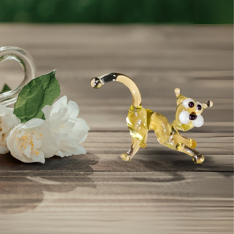 Glass cat mini figurine