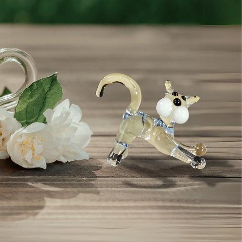 Glass cat mini figurine