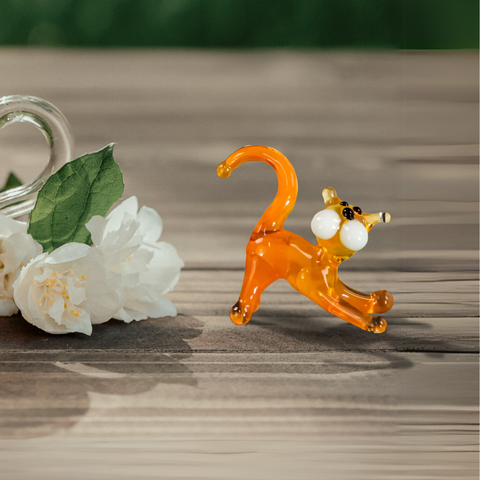 Glass cat mini figurine