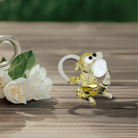 Glass monkey mini figurine
