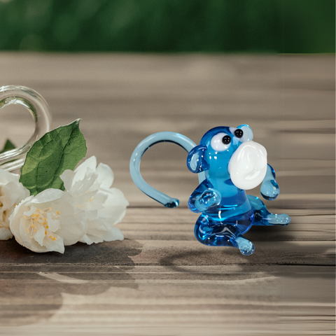 Glass monkey mini figurine