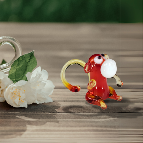 Glass monkey mini figurine
