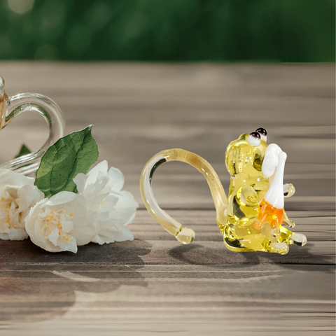 Glass monkey mini figurine