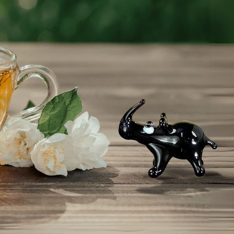 Glass rhino mini figurine