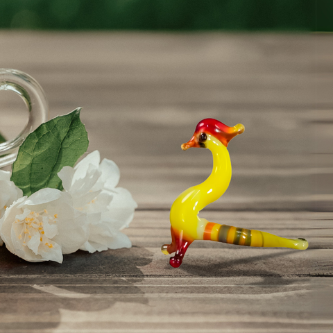 Glass peacock mini figurine