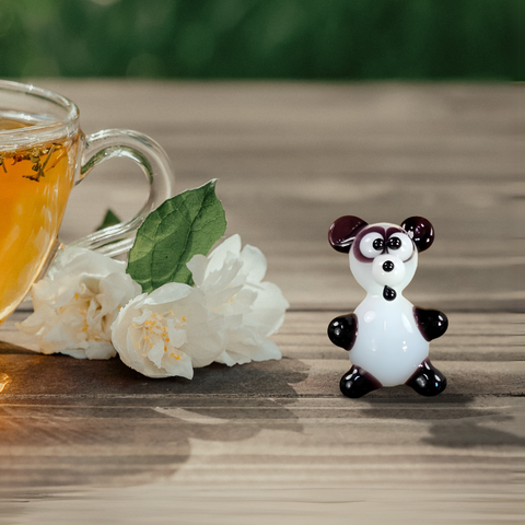 Glass panda mini figurine