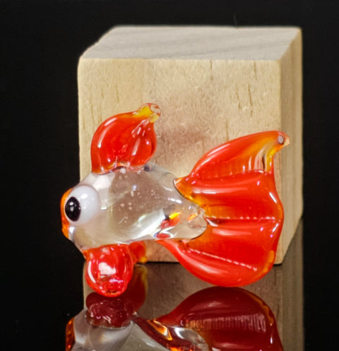 Red Glass Fish Figurine, Handmade Murano Quality Design - Small