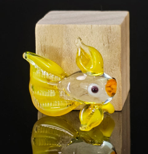 Yellow Glass Fish Figurine, Handmade Murano Quality Design - Small