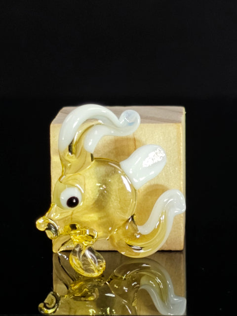 Amber Glass Fish Figurine, Handmade Murano Quality Design - Small