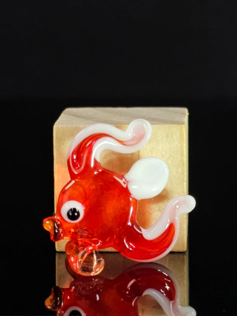 Red Fish Figurine, Mini Glass Murano Quality Lampworking Glass Figurine, Hand Made In Ukraine, A Great Addition To Your Collection