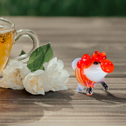 Glass pig mini figurine