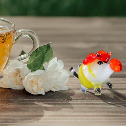 Glass pig mini figurine