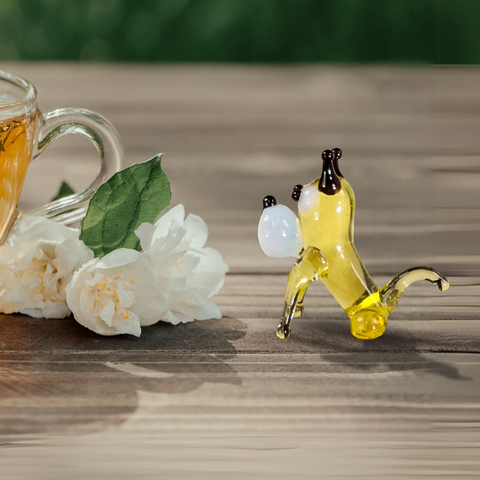 Glass dog mini figurine