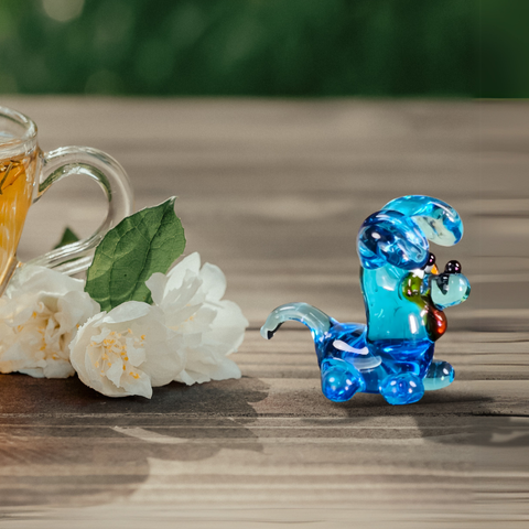 Glass dog mini figurine