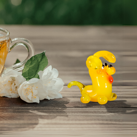 Glass dog mini figurine