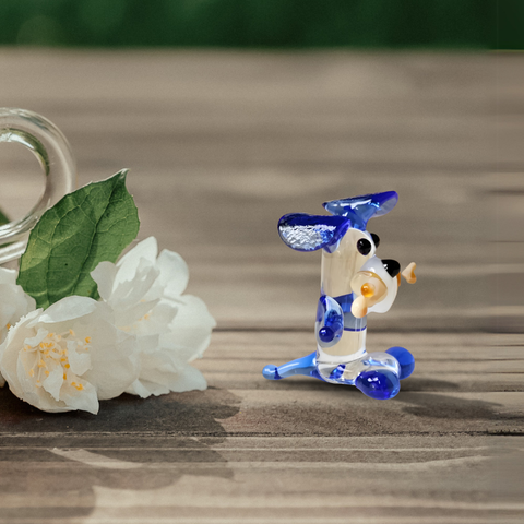 Glass dog mini figurine