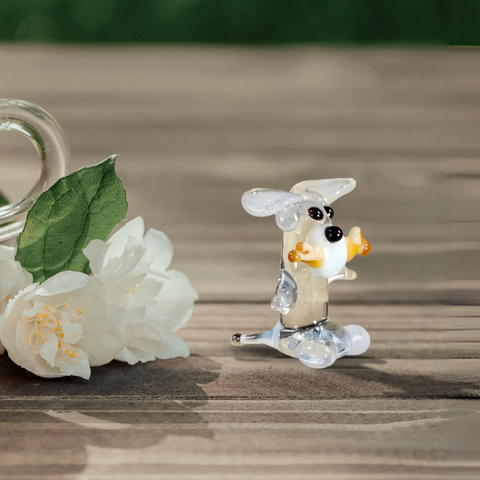 Glass dog mini figurine