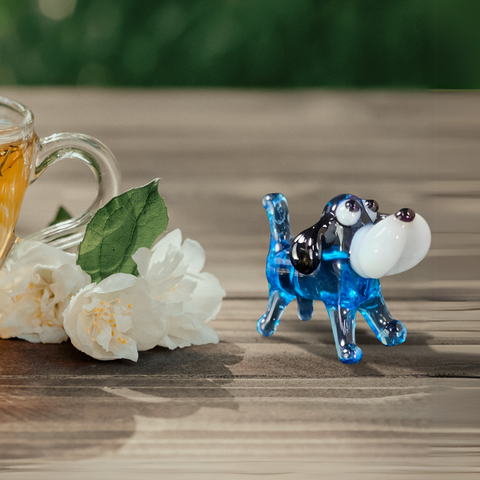 Glass dog mini figurine