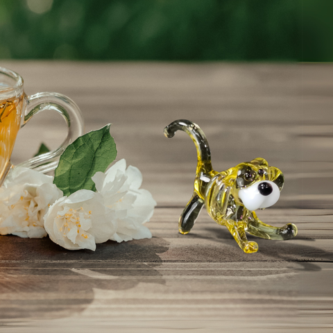 Glass dog mini figurine