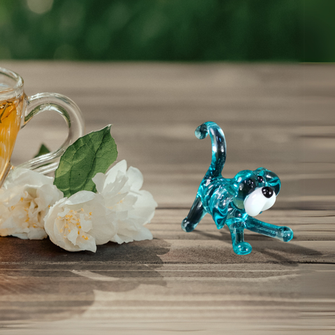 Glass dog mini figurine