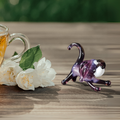 Glass dog mini figurine
