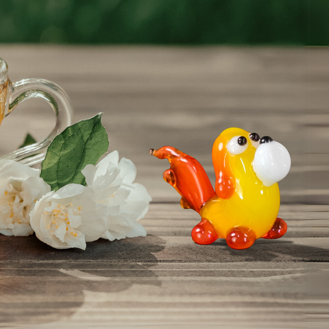 Glass dog mini figurine